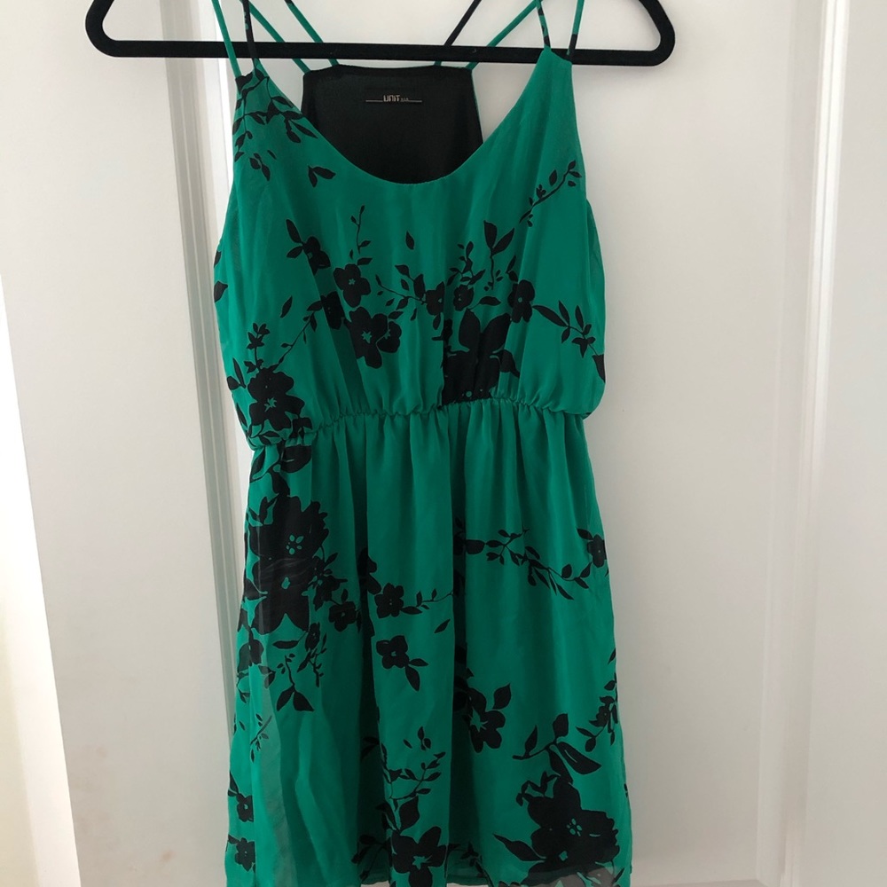 Green floral dress
